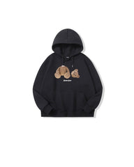 Black Graphic Bear Hoodie