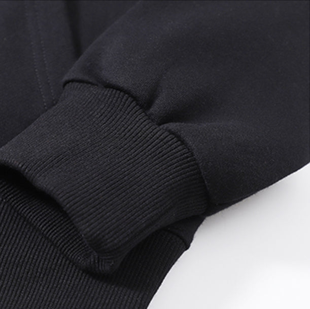 Black Graphic Bear Hoodie