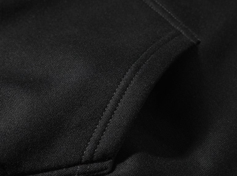 Black Graphic Print Hoodie