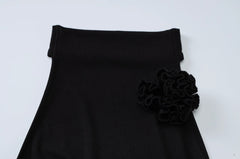 Black Halter Flower Bodycon Dress