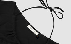 Black Halter Neck Drawstring Top