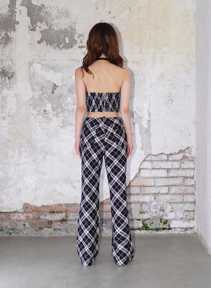Black Heart Plaid Pants