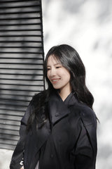 Black High Neck Buttoned Coat