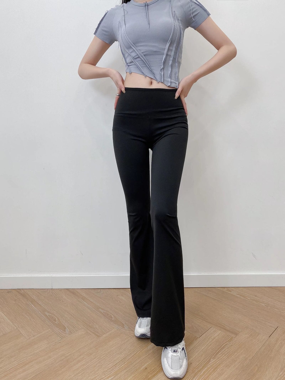 Black High Waist Flared Pants