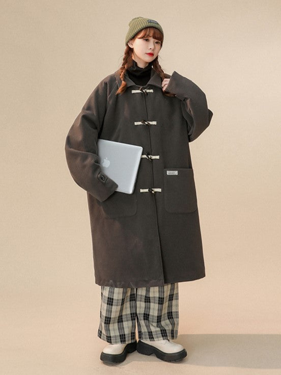Black Hooded Pocket Coat