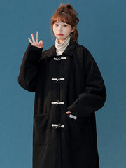 Black Hooded Pocket Coat