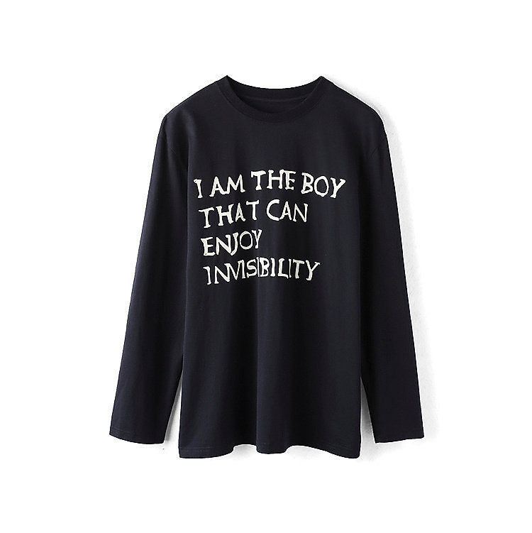 Black Invisibility Print Statement T-Shirt