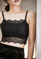 Black Lace Padded Cropped Camisole