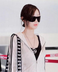 Black Lace Trim Ribbed Tank Top