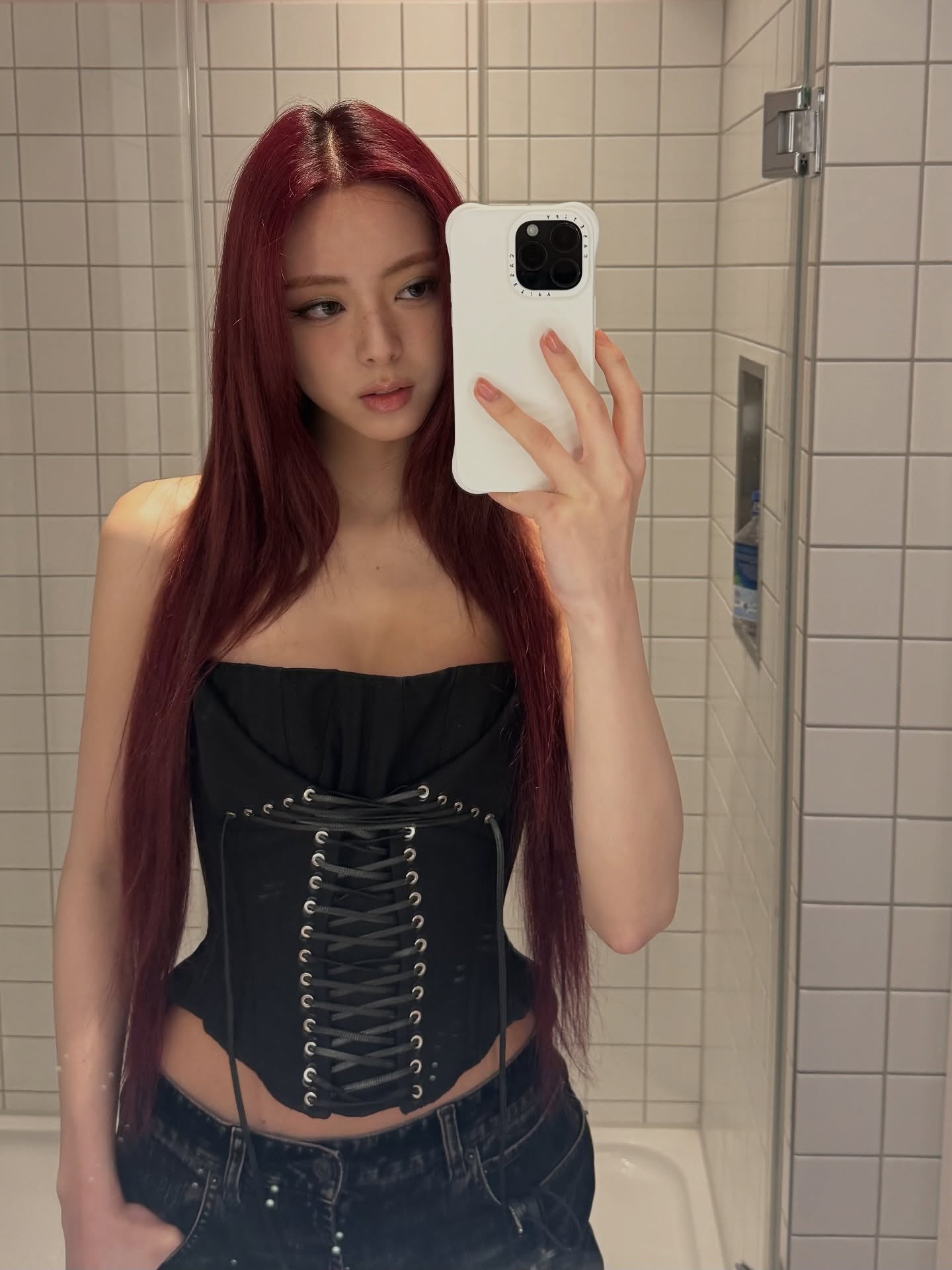 Black Lace Up Corset Top
