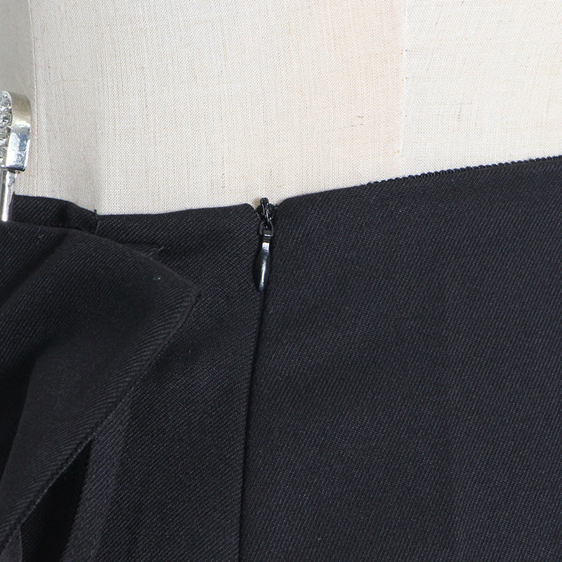 Black Large Buckled Skirt