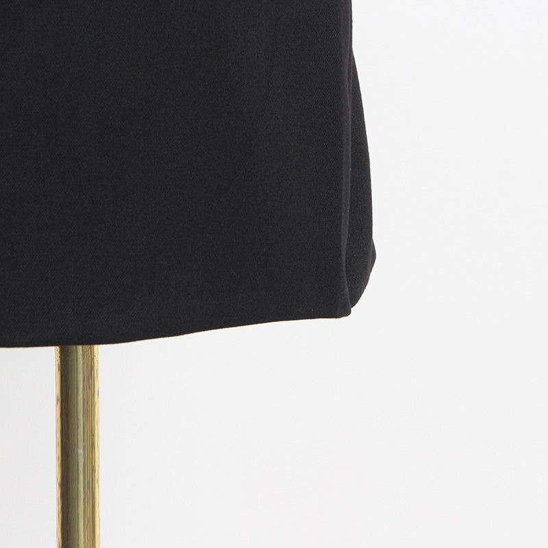 Black Large Buckled Skirt