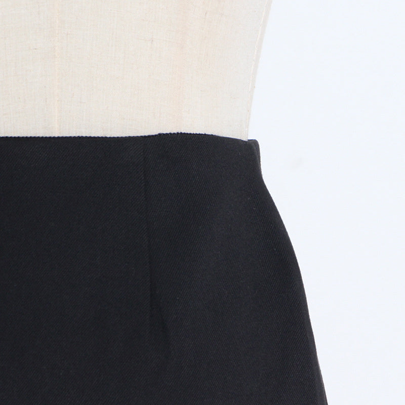 Black Large Buckled Skirt