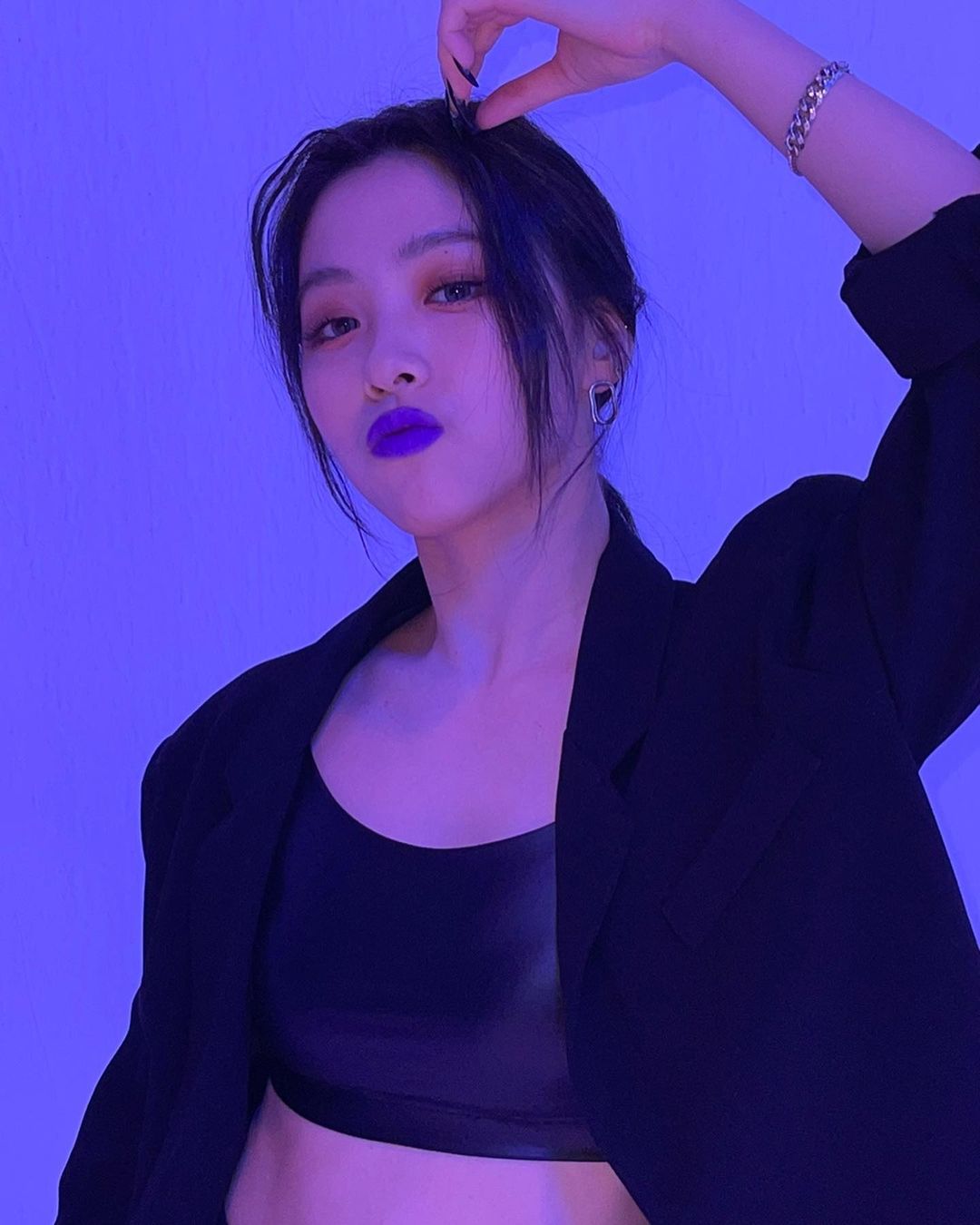 Black Leather Sling Crop Top