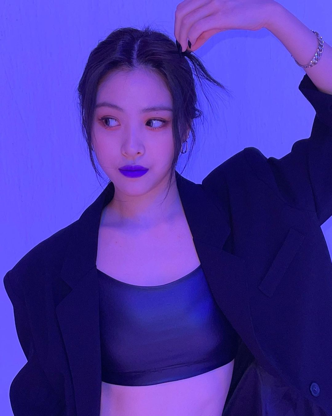 Black Leather Sling Crop Top