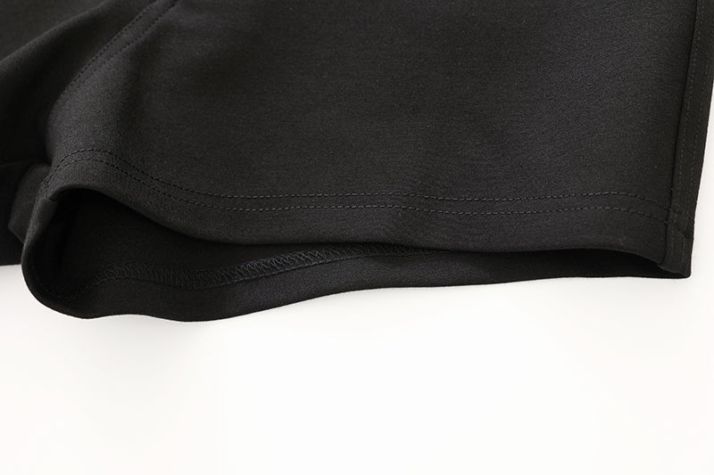 Black Leopard Shorts With Strap