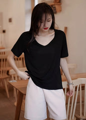 Black Low Neckline T-Shirt