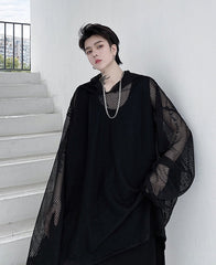Black Mesh Hoodie