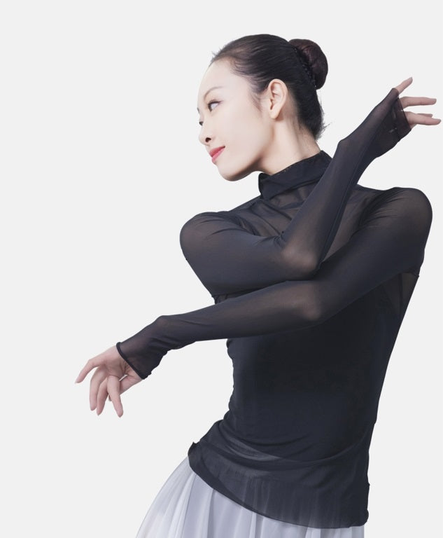 Black Mesh Turtle Neck