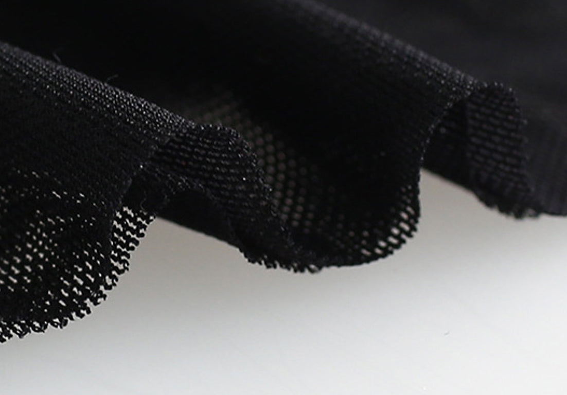 Black Mesh Turtle Neck