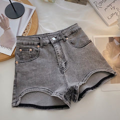 Black Micro Denim Shorts