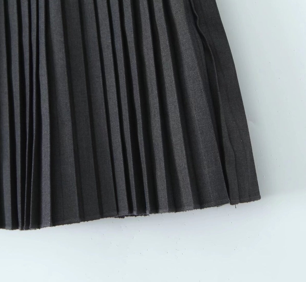 Black Micro Pleats Double Bow Skirt