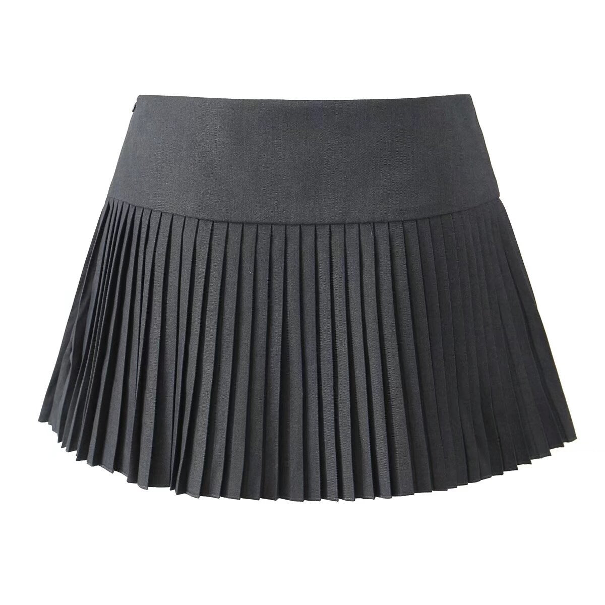 Black Micro Pleats Double Bow Skirt