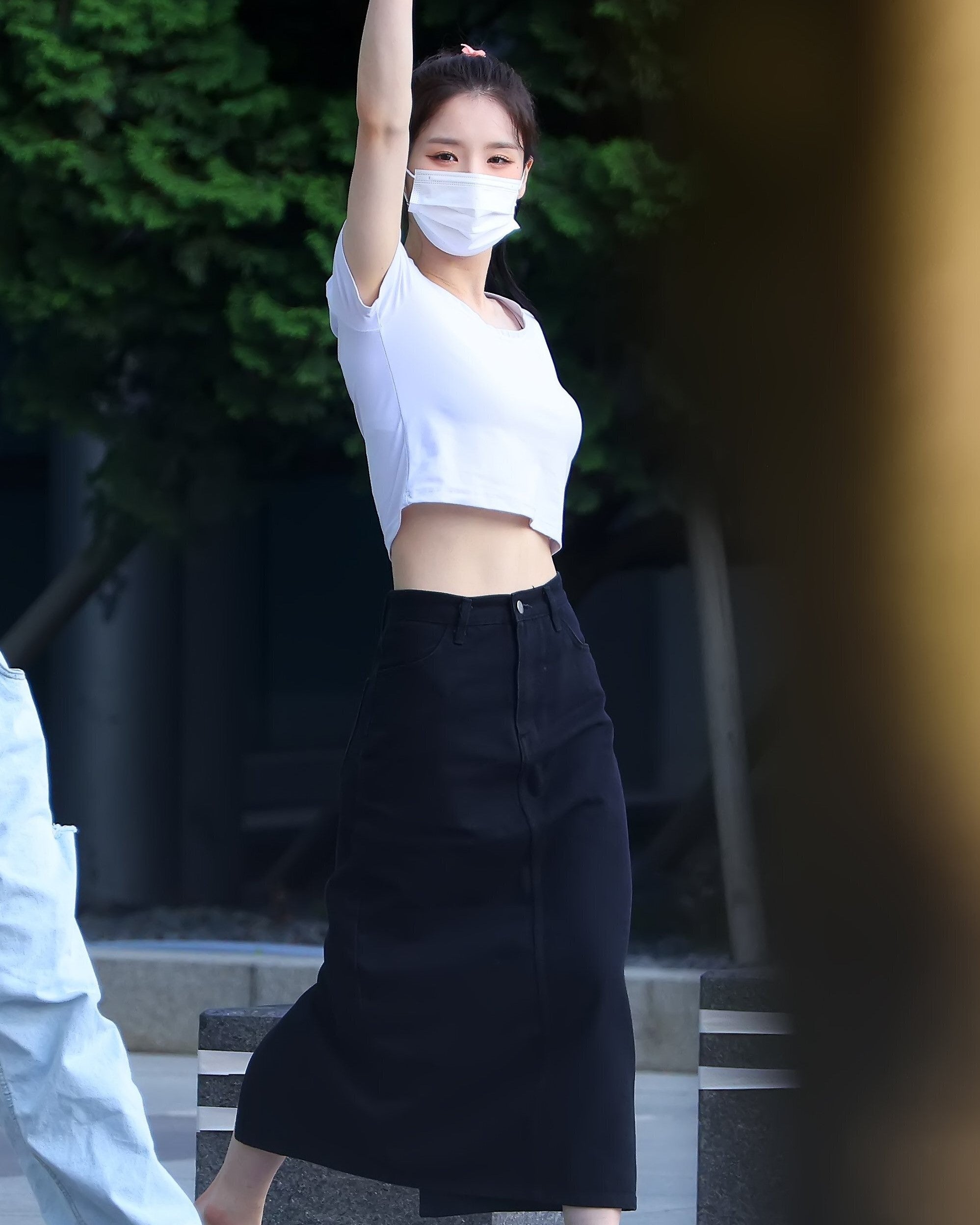 Black Midi Denim Skirt