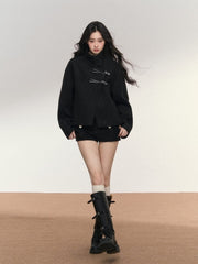 Black Modern Mandarin Collar Jacket