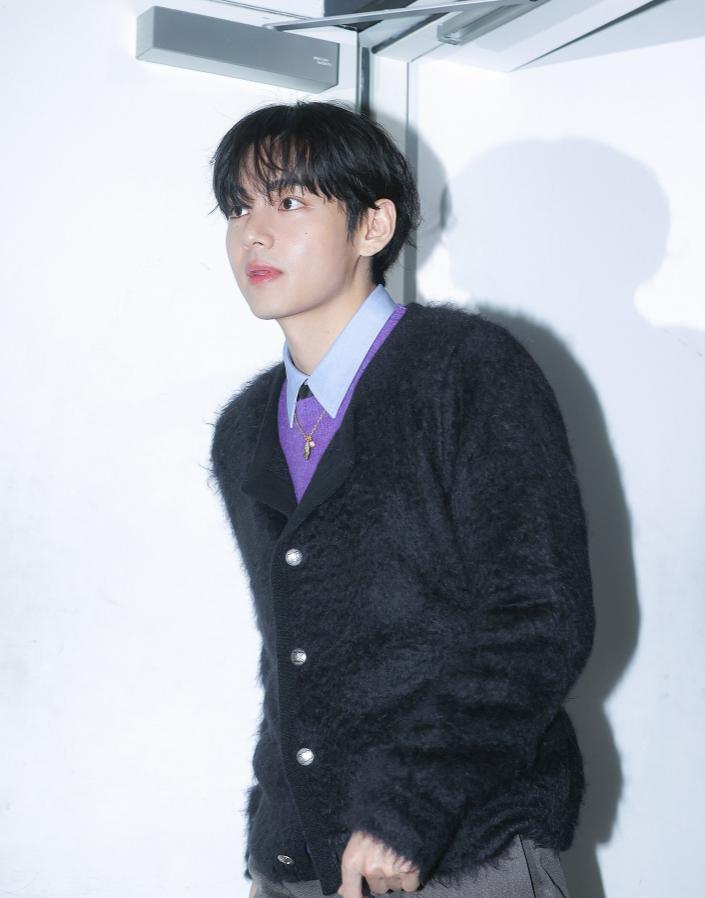 Black Mohair Button-Down Cardigan