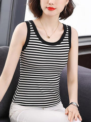 Black Monochrome Basic Tank Top