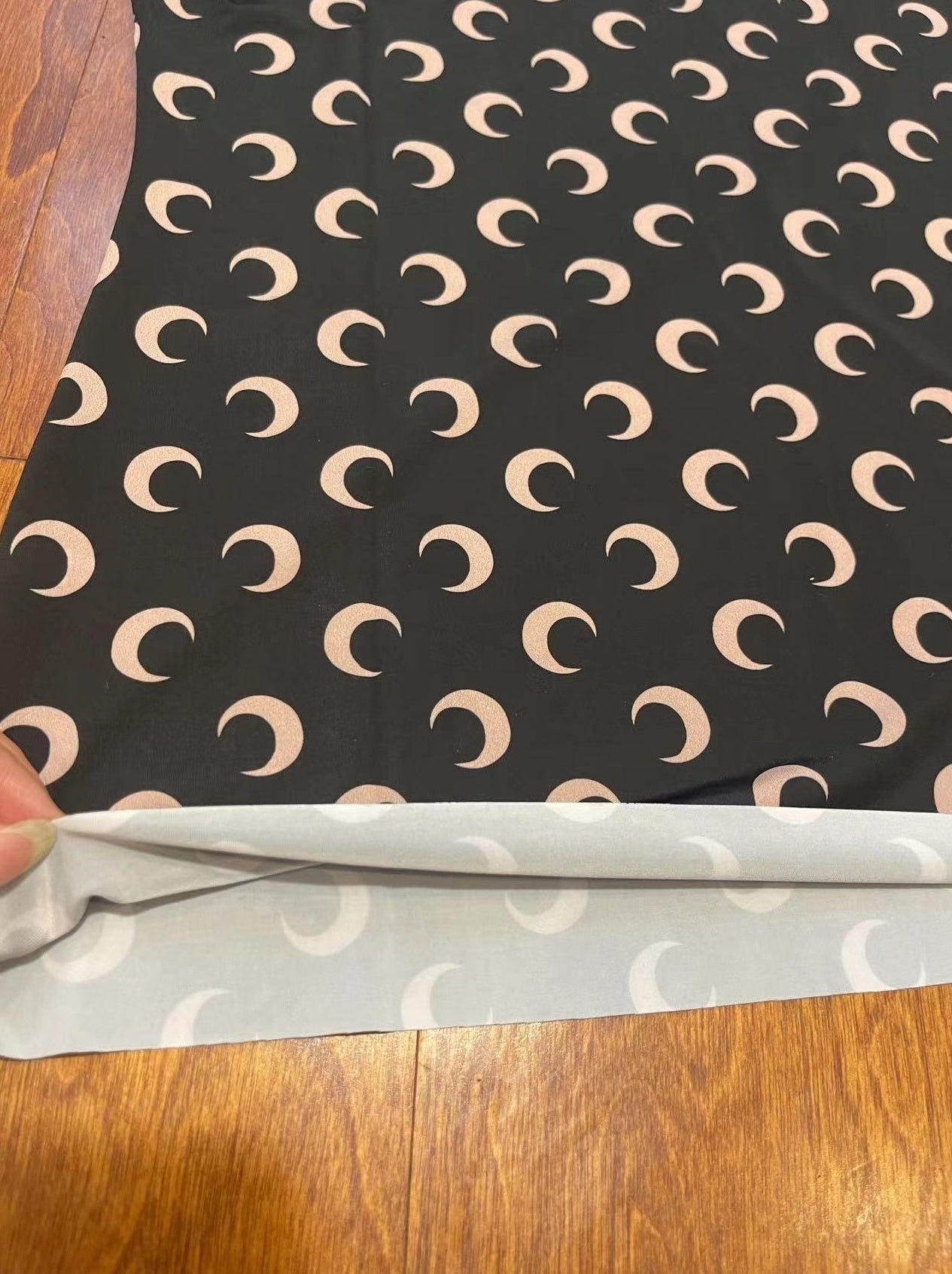 Black Moon Pattern One-Shoulder Top