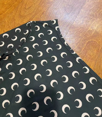 Black Moon Pattern One-Shoulder Top