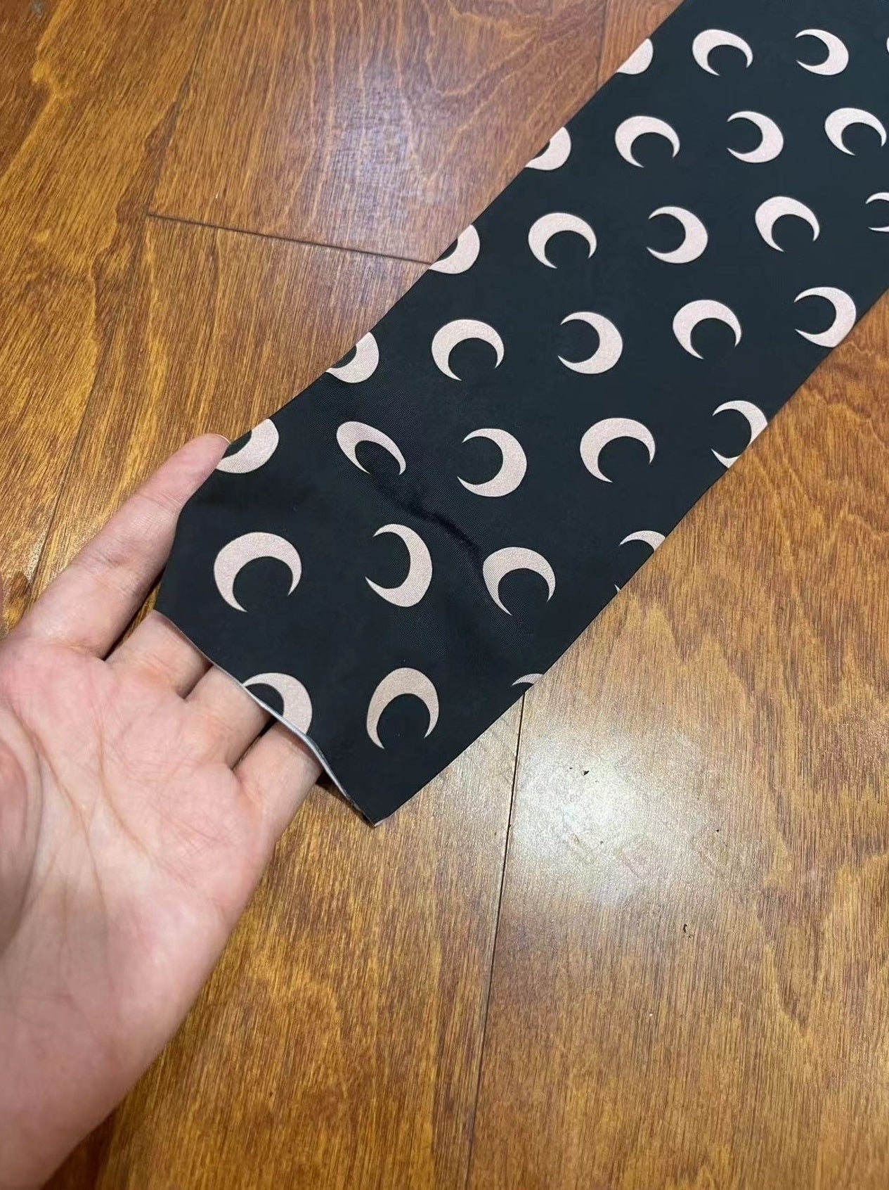 Black Moon Pattern One-Shoulder Top