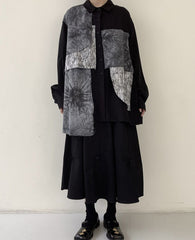 Black Multi-Pattern Patchwork Shirt