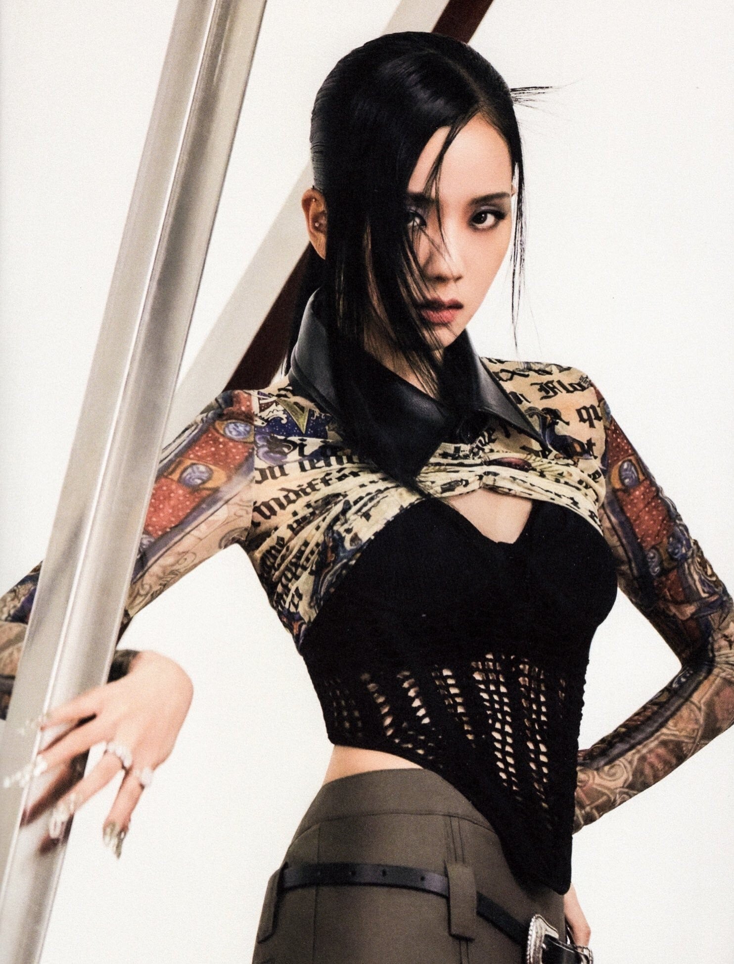 Black Net Crochet Top