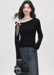 Black One Shoulder Layering Top