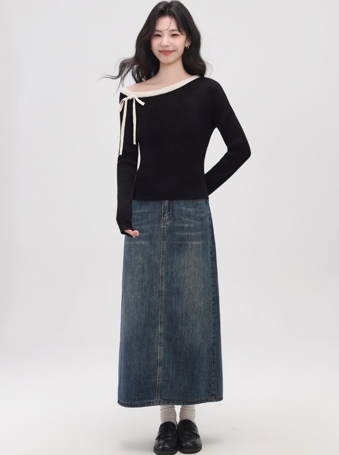 Black One Shoulder Layering Top
