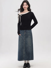Black One Shoulder Layering Top