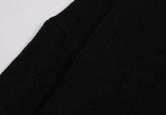 Black Outline Stitched Knit Cardigan