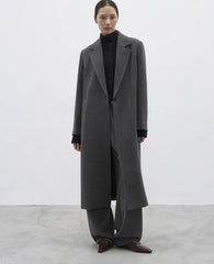 Grey Oversized Tailored Wool Long Coat