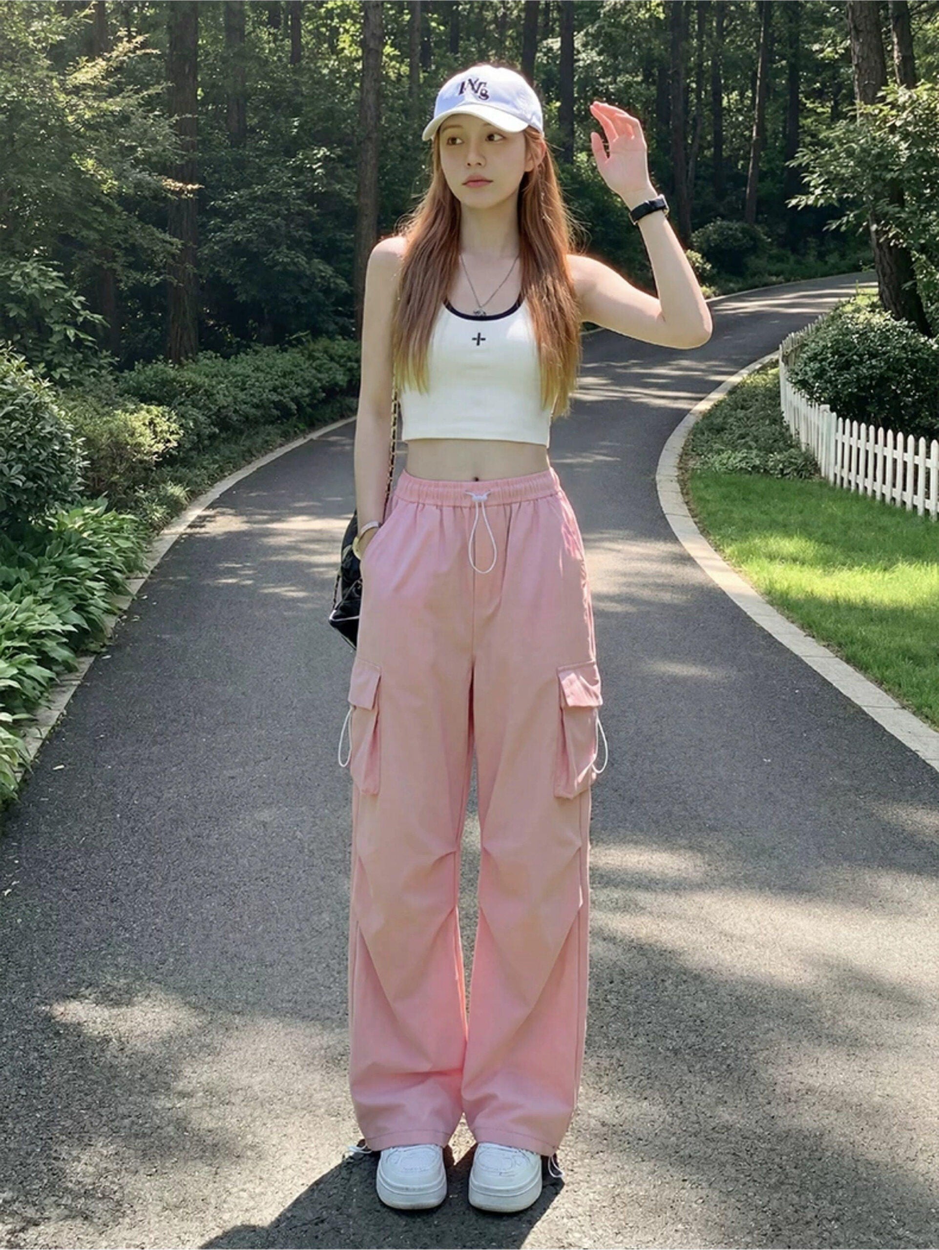 Black Parachute Loose Pants