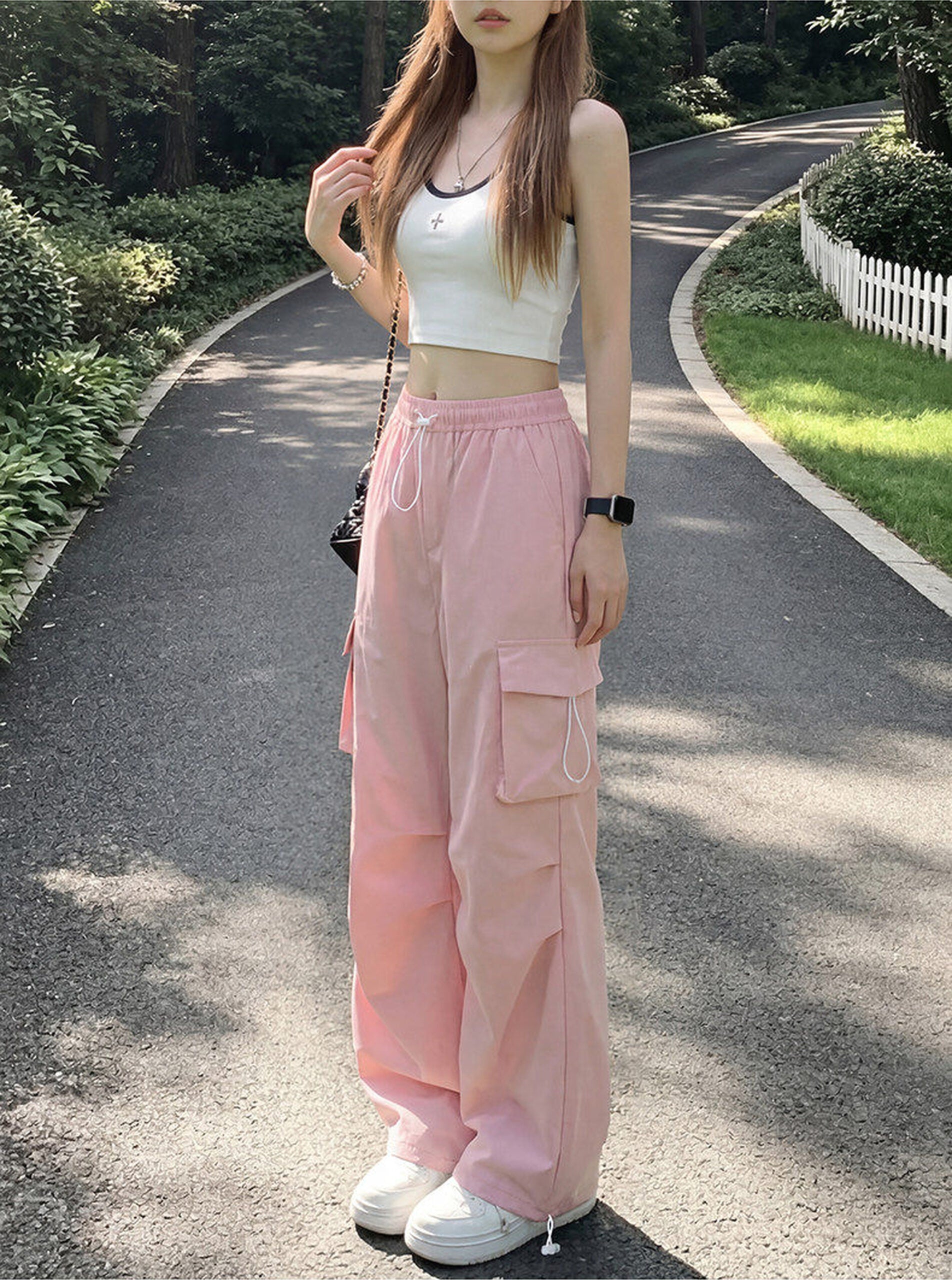 Black Parachute Loose Pants