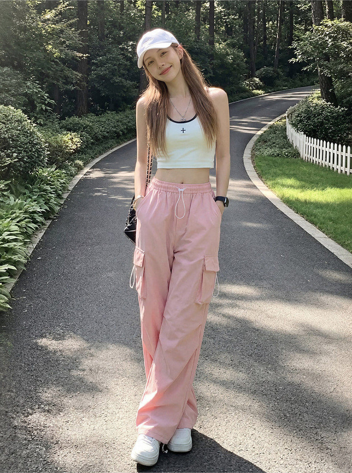 Black Parachute Loose Pants