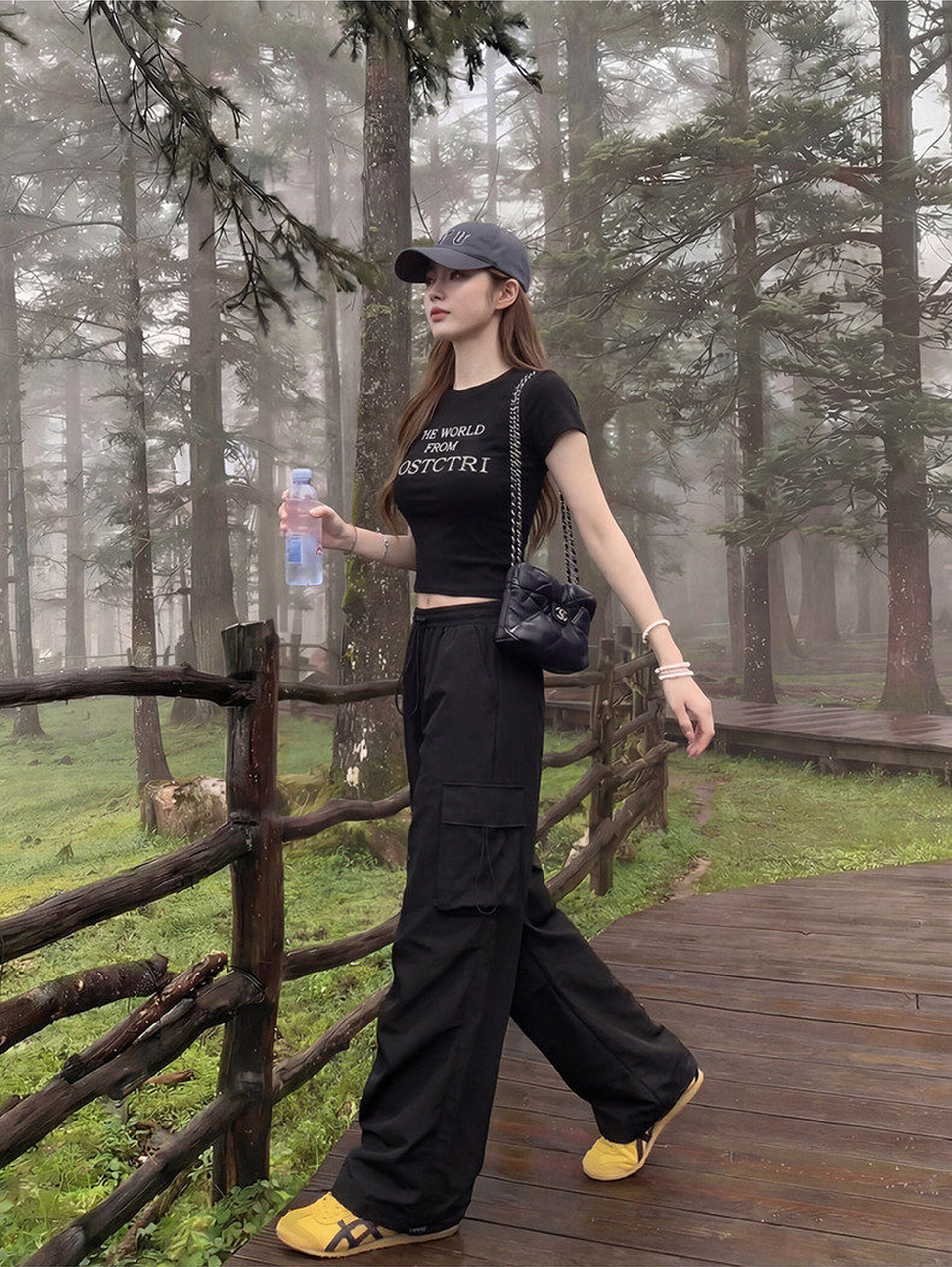 Black Parachute Loose Pants