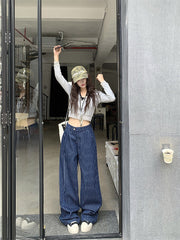 Black Pinstripe Wide Leg Pants
