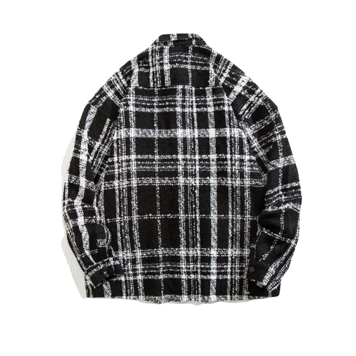 Black Plaid Front Pocket Tweed Jacket
