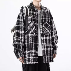 Black Plaid Front Pocket Tweed Jacket