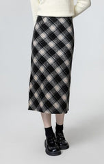 Black Plaid Highwaist Skirt