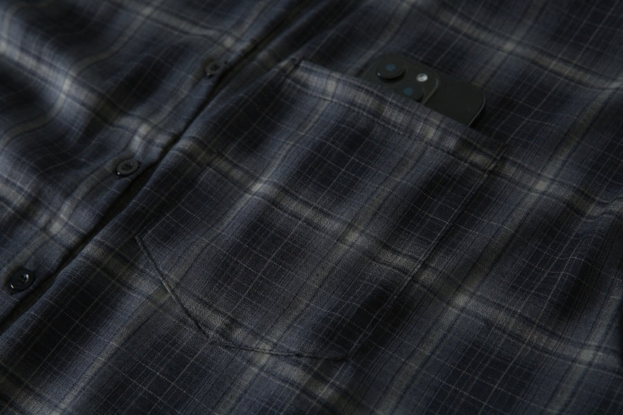 Black Plaid Long Sleeve Flannel Shirt